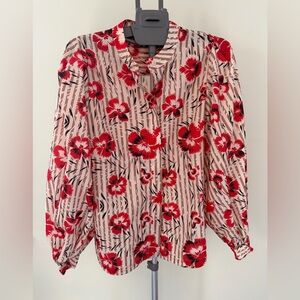 Essentiel Antwerp Floral Red and Black Blouse